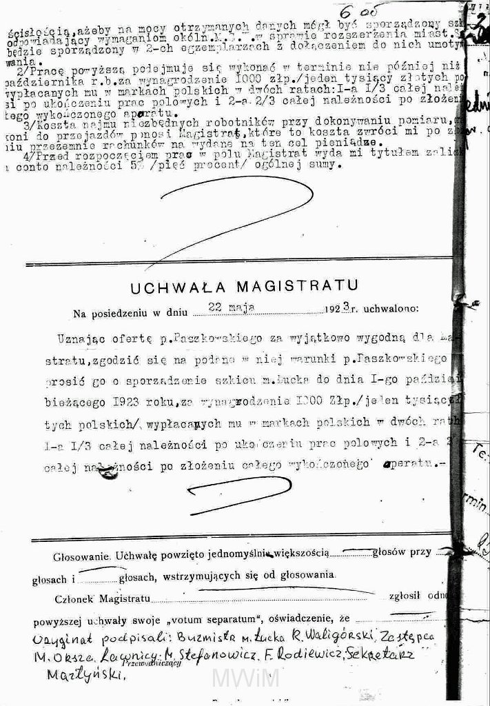 KKE 5956-1a.jpg - (kopia) Dok. Plan sytuacyjny (scan czarno-biały), Łuck, V 1923 r.